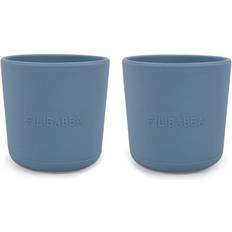 Filibabba Blå Babyudstyr Filibabba Silikone Kop 2-pack Powder Blue