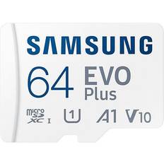 64 GB - Class 10 - V30 Hukommelseskort & USB Stik Samsung Evo Plus microSDXC Class 10 UHS-I U1 V10 A1 130/130MB/s 64GB +SD Adapter