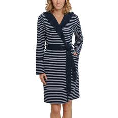 Schiesser Essentials Light Terry Cloth Bathrobe - Dark Blue