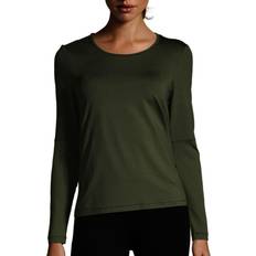 12 - Grøn T-shirts Casall Essential Mesh Detail Long Sleeve - Northern Green