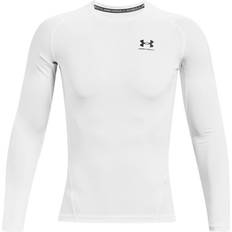 Elastan/Lycra/Spandex Svedundertøj Under Armour Men's Heatgear Long Sleeve Top - White/Black