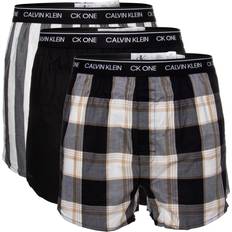 Calvin Klein Boxershorts løse Underbukser Calvin Klein One Slim Fit Boxer 3-pack - Level Stripe/Black/Field Plaid