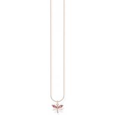 Thomas Sabo Charm Club Dragonfly Necklace - Rose Gold/Multicolour