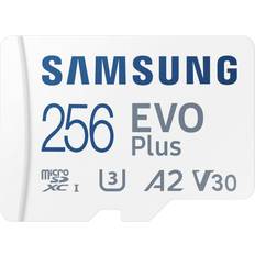 USB 2.0 - V10 Hukommelseskort & USB Stik Samsung Evo Plus microSDXC Class 10 UHS-I U3 V30 A2 130MB/s 256GB +Adapter