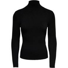 Only Nylon Overdele Only Karol Rib Knitted Pullover - Black