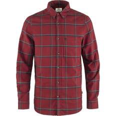 Fjällräven Övik Comfort Flannel Shirt - Red Oak/Navy