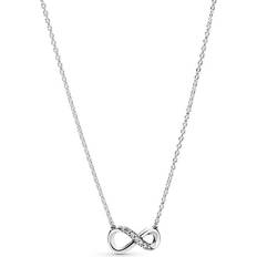 Pandora Kubisk Zirkon - Sølv Halskæder Pandora Sparkling Infinity Collier Necklace - Silver/Transparent