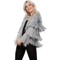 Smiffys Fever Tinsel Festival Jacket Silver