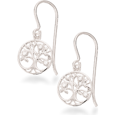 Scrouples Øreringe Scrouples Tree of Life Earrings - Silver/Transparent