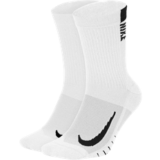 Nike Dame - Træningstøj Nike Multiplier Crew Socks 2-pack Unisex - White/Black