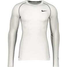 Nike Elastan/Lycra/Spandex Overdele Nike Pro Dri-Fit Long-Sleeved Top Men - White/Black