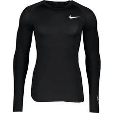 Nike Elastan/Lycra/Spandex Overdele Nike Pro Dri-Fit Long-Sleeved Top Men - Black/White