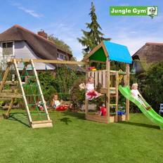 Jungle Gym Legeplads Jungle Gym Home Lektorn Komplett med Gungor Klättervägg och Rutschkana