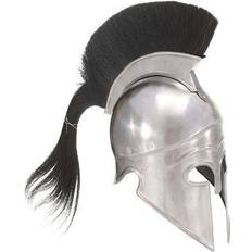 vidaXL Greek Warrior Helmet Antique Replica Larp Silver Steel