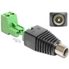 DeLock strømforsyningsadapter 2 pins terminalblok til DC jackstik 5,5 x 2,5 mm