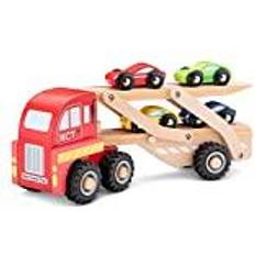 New Classic Toys Lastbiler New Classic Toys biltransportör junior trä röd/brun 2-delad
