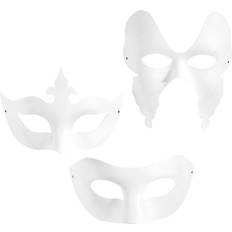 Hvid Ansigtsmasker Kostumer Creativ Company Masken Sortiment Harlekin 12 Stück