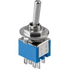 Goobay Sub miniature toggle switch ON-OFF, 2 pin, blå housing