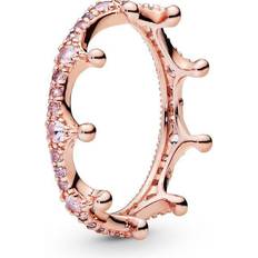 Pandora Sparkling Crown Ring - Rose Gold/ Pink