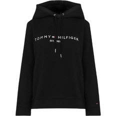 Tommy Hilfiger 12 - Dame Overdele Tommy Hilfiger Essential Logo Hoody - Black
