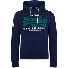 Superdry Sweatere Superdry Organic Cotton Vintage Logo Hoodie - Midnight Blue Grit