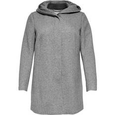 Kort - XL Overtøj Only Sedona Curvy Seasonal Coat - Grey/Light Grey Melange