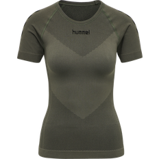 Hummel Elastan/Lycra/Spandex - Grøn T-shirts & Toppe Hummel First Seamless Jersey Women - Grape Leaf