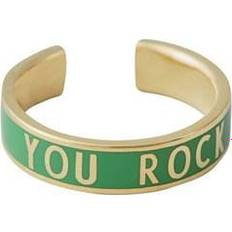 Design Letters Word Candy Ring - Gold/Green