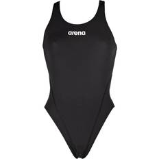 XXL Badedragter Arena Women's Solid Swim Tech High Swimsuit - Black/White