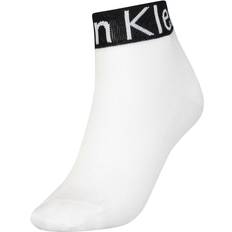 Calvin Klein Elastan/Lycra/Spandex Strømper Calvin Klein Quarter Logo Welt Socks Women - White