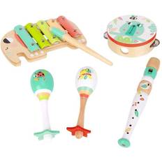 Tooky Toy Set of Musical Instruments for Children Cymbals Drum Flute Maracas in a Box 6 pcs