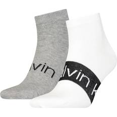 Calvin Klein Elastan/Lycra/Spandex Strømper Calvin Klein Logo Ankle Socks 2-pack - White
