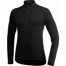 Dame - Polyester - Skiløb Undertøj Woolpower Zip Turtleneck 200 Sweater Unisex - Black