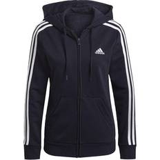 16 - 48 - Dame - Hoodies Sweatere adidas Women Essentials French Terry 3-Stripes Full-Zip Hoodie - Legend Ink/White