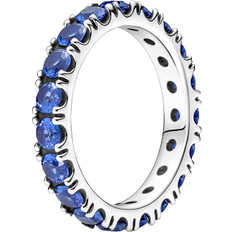 Pandora Krystal - Sølv Ringe Pandora Sparkling Row Eternity Ring - Silver/Blue