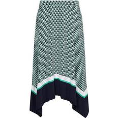 Tommy Hilfiger Dame - Viskose Nederdele Tommy Hilfiger Geometric Print Midi Skirt - Court Side Geo/Primary Green