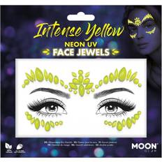 Damer - Gul Makeup Smiffys Face Jewels UV Neon Gul