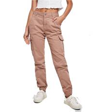 Urban Classics Ladies High Waist Cargo Pants - Duskrose