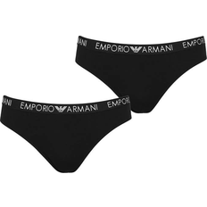 Emporio Armani Trusser Emporio Armani Iconic Logo Thongs 2-pack - Black