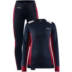 Blå - Polyester Svedundertøjssæt Craft Sportswear Core Dry Baselayer Set Women - Navy Blue