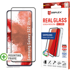 Displex Glas Mobiletuier Displex Real Glass Full Cover Protective Glass Screen Protector + Case for Galaxy S22 Ultra