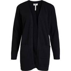 Object Sort Trøjer Object Thess Long Knitted Cardigan - Black