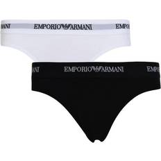 Emporio Armani Trusser Emporio Armani Logo Briefs 2-pack - White/Black