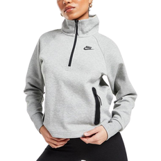 Nike Dame - Fleecetrøjer & Piletrøjer - Høj krave Sweatere Nike Sportswear Tech Fleece 1/4-Zip Top Women's - Dk Grey Heather/Black