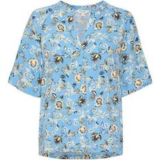 Part Two Petina Blouse - Dusk Blue Ornament Flower