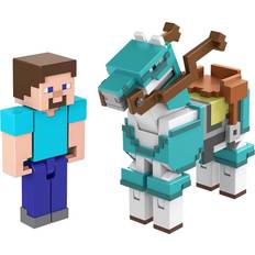 Minecraft Plastlegetøj Figurer Minecraft Armored Horse og Steve Figur Turkis