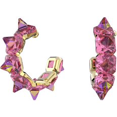 Swarovski Ortyx Pyramid Cut Hoop Earrings - Gold/Pink