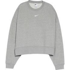 Nike Sportswear Essential Oversize Sweatshirt - Dark Grey Heather/White