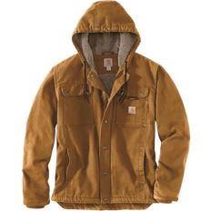 Carhartt Herre Overtøj Carhartt Relaxed Fit Washed Duck Sherpa-Lined Utility Jacket - Brown