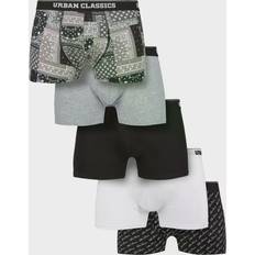 Urban Classics Hvid Underbukser Urban Classics Organic Boxer Shorts 5-pack - Black/Grey